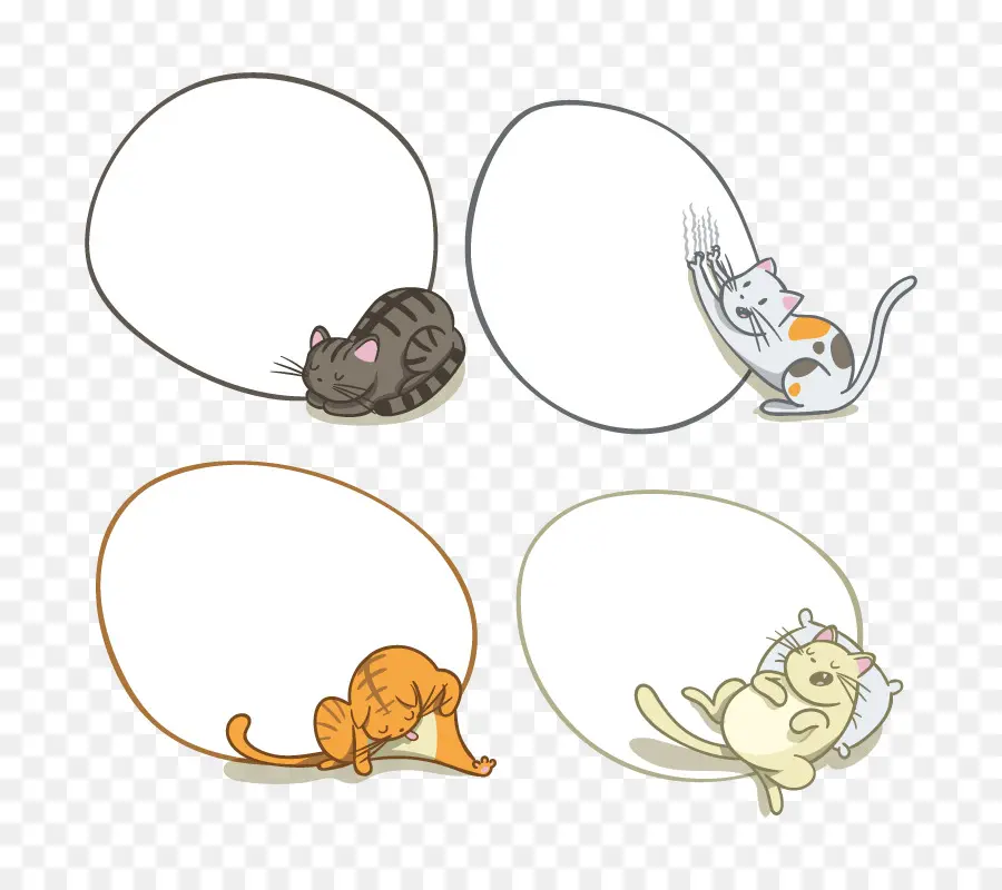 Gatos Com Balões De Fala，Balões De Fala PNG