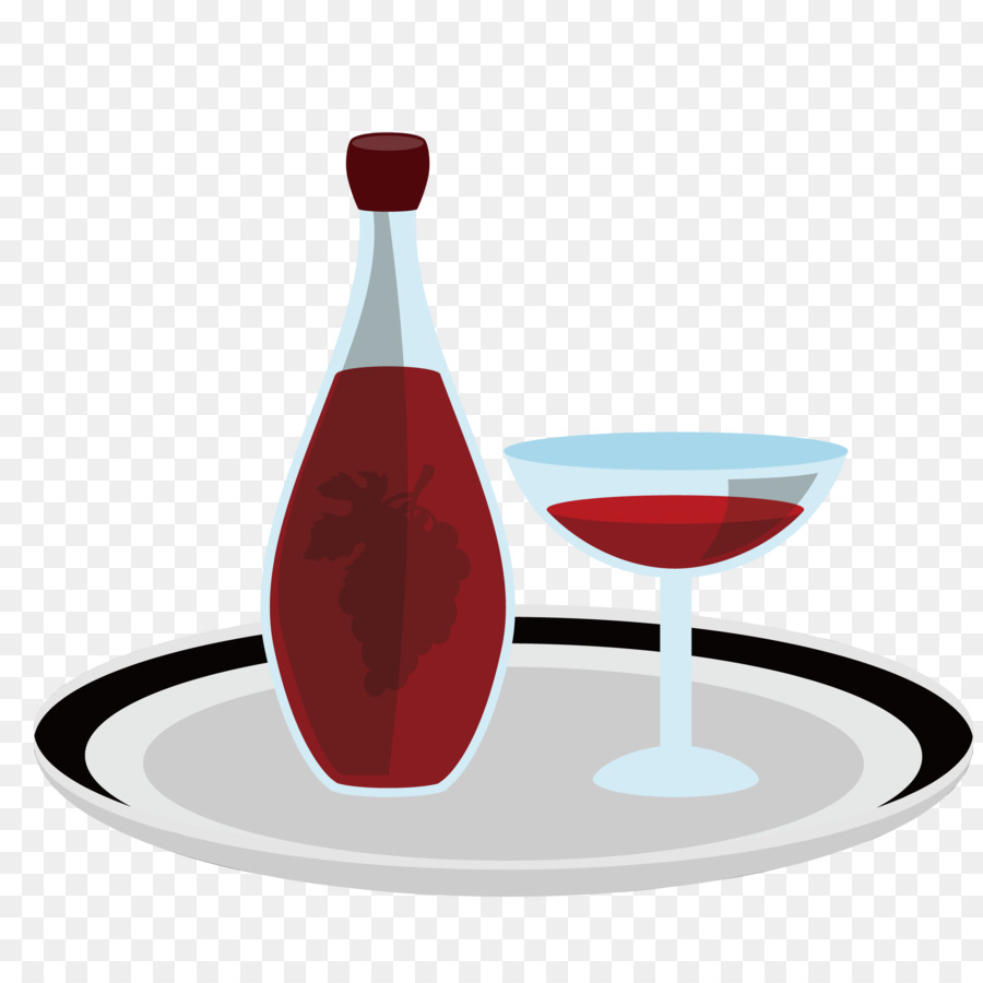 Garrafa E Copo De Vinho Tinto，Vinho PNG