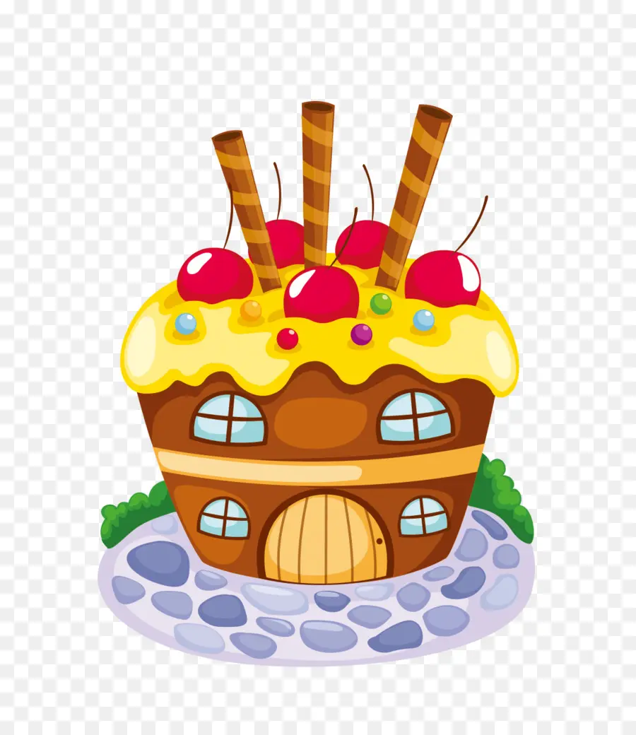 Casa Fofa De Doodle，Cerejas PNG