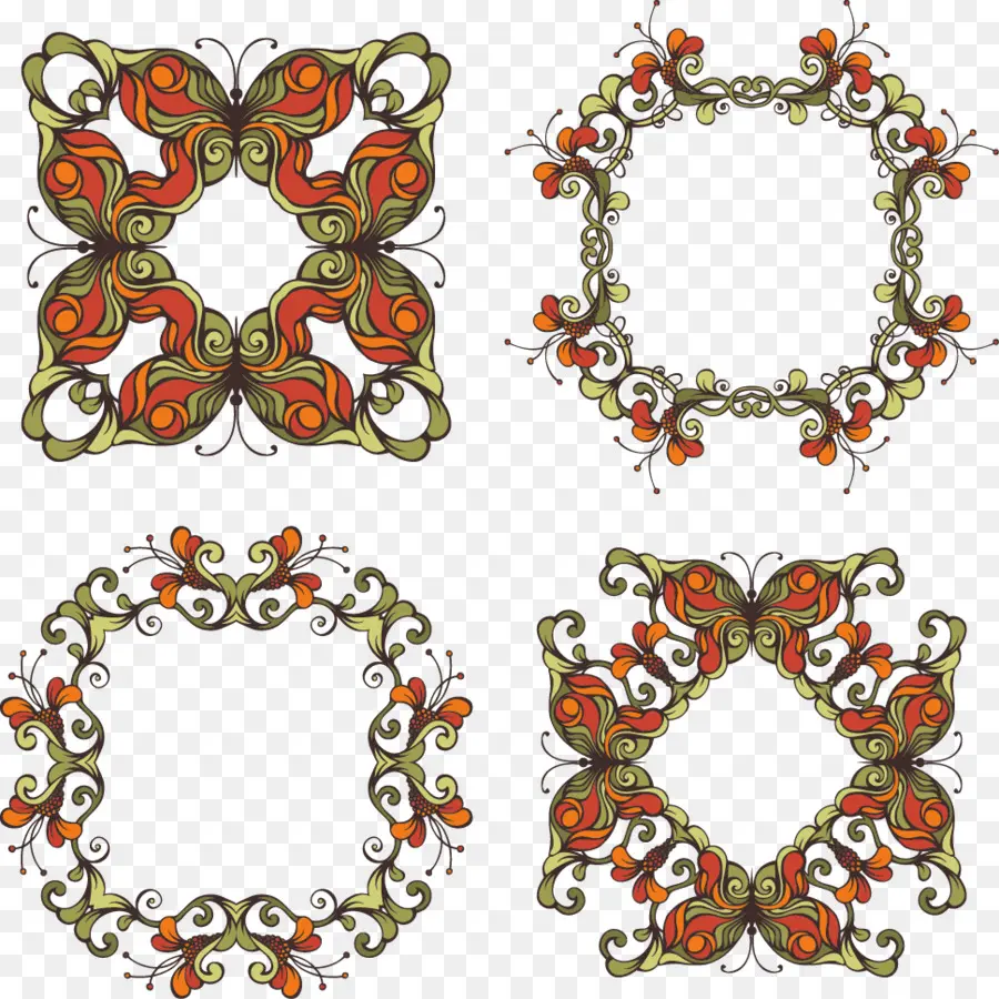 Moldura Floral，Ornamentado PNG