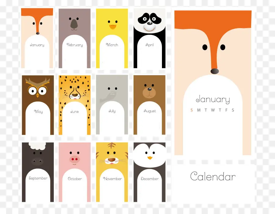 Calendário Animal，Meses PNG