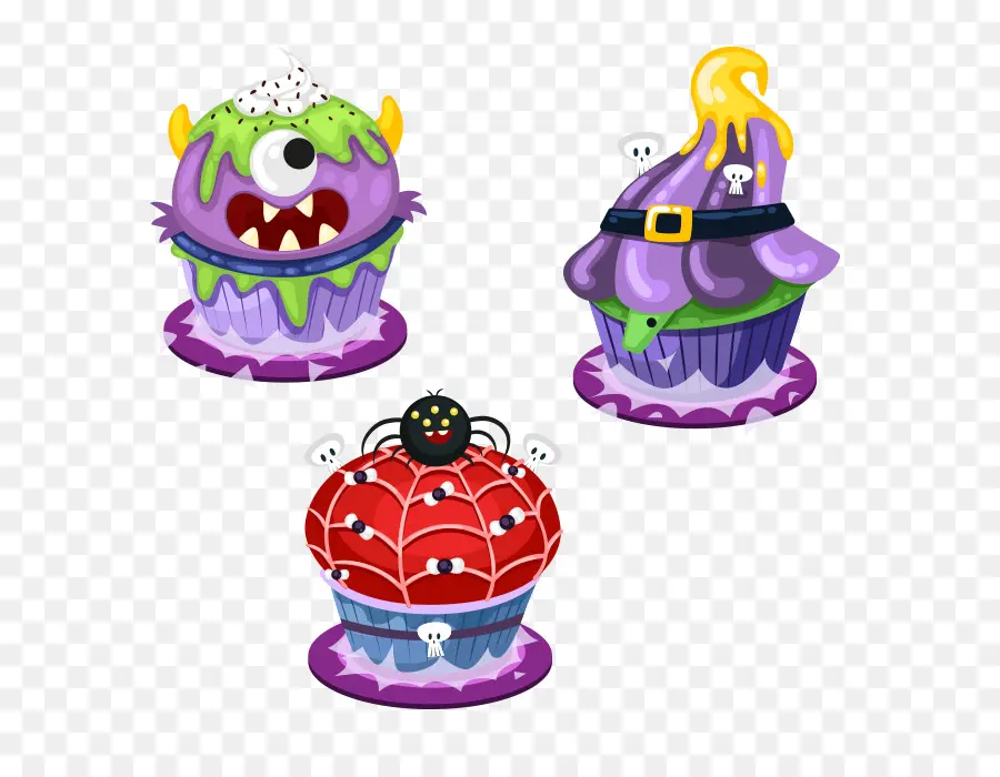 Cupcake，Bolo De Halloween PNG
