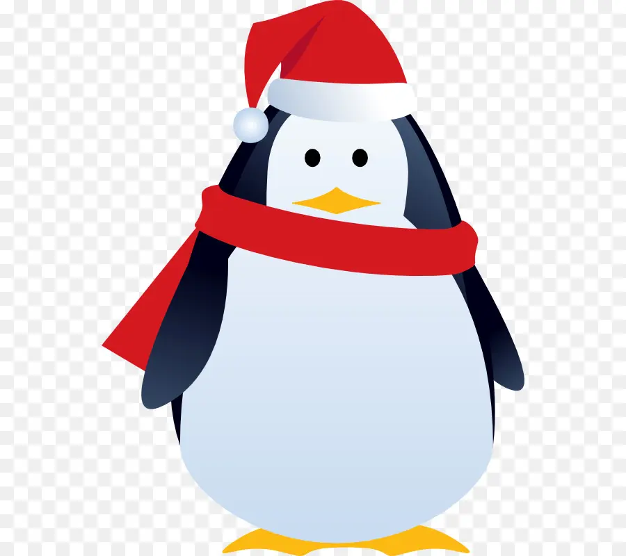 Pinguim，Chapéu De Papai Noel PNG