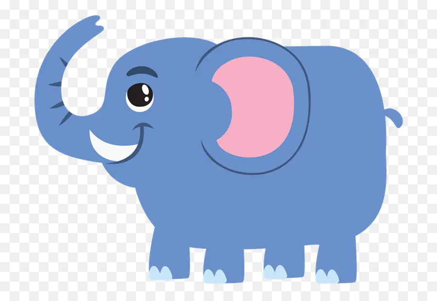 Elefante，Azul PNG
