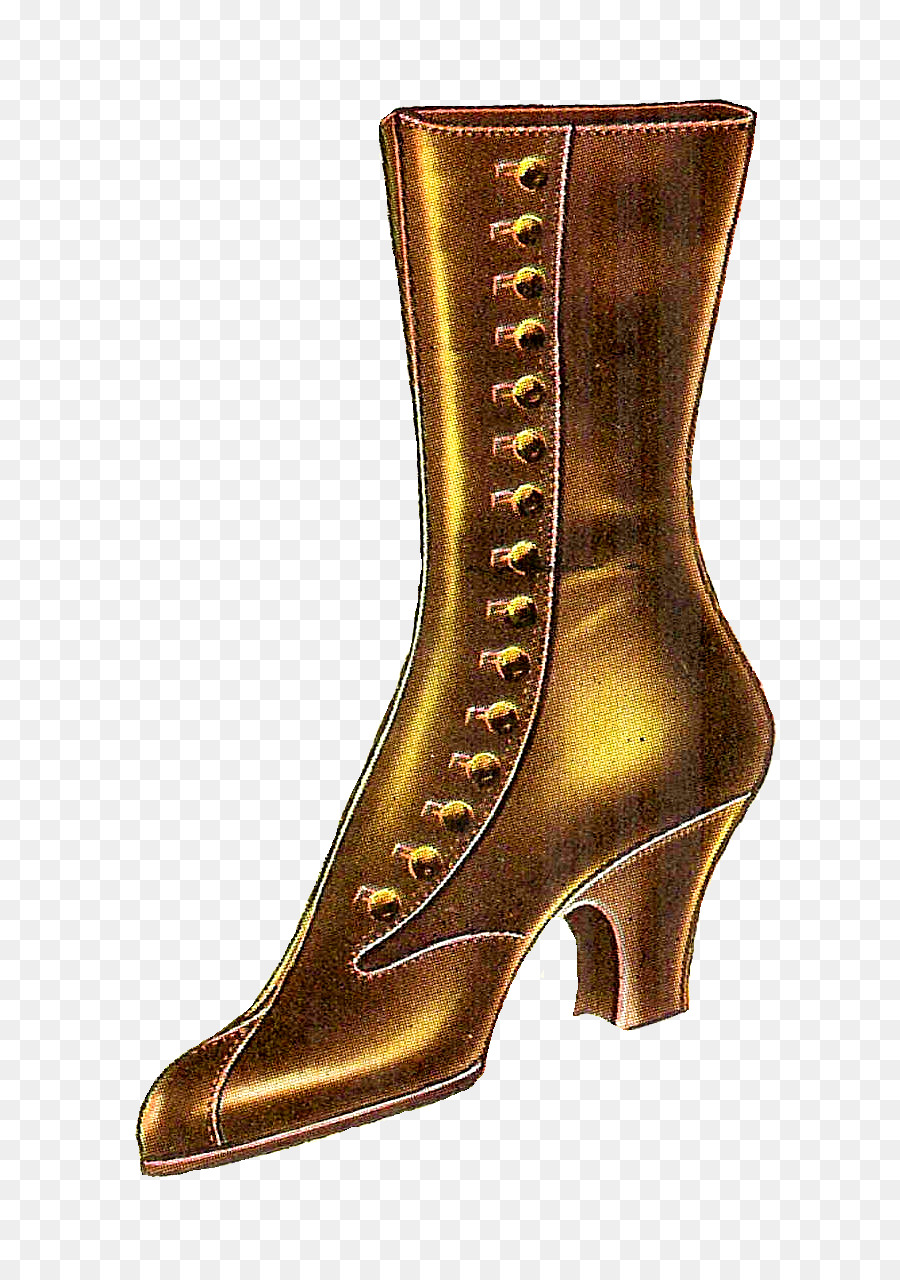 Bota Vitoriana Preta，Vintage PNG