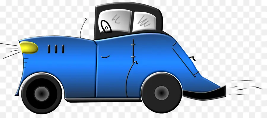 Carro Azul，Desenho Animado PNG