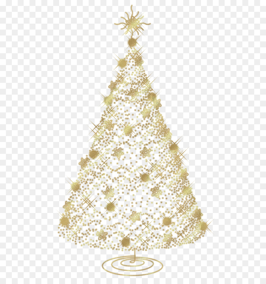 Árvore De Natal Dourada，Decorações PNG