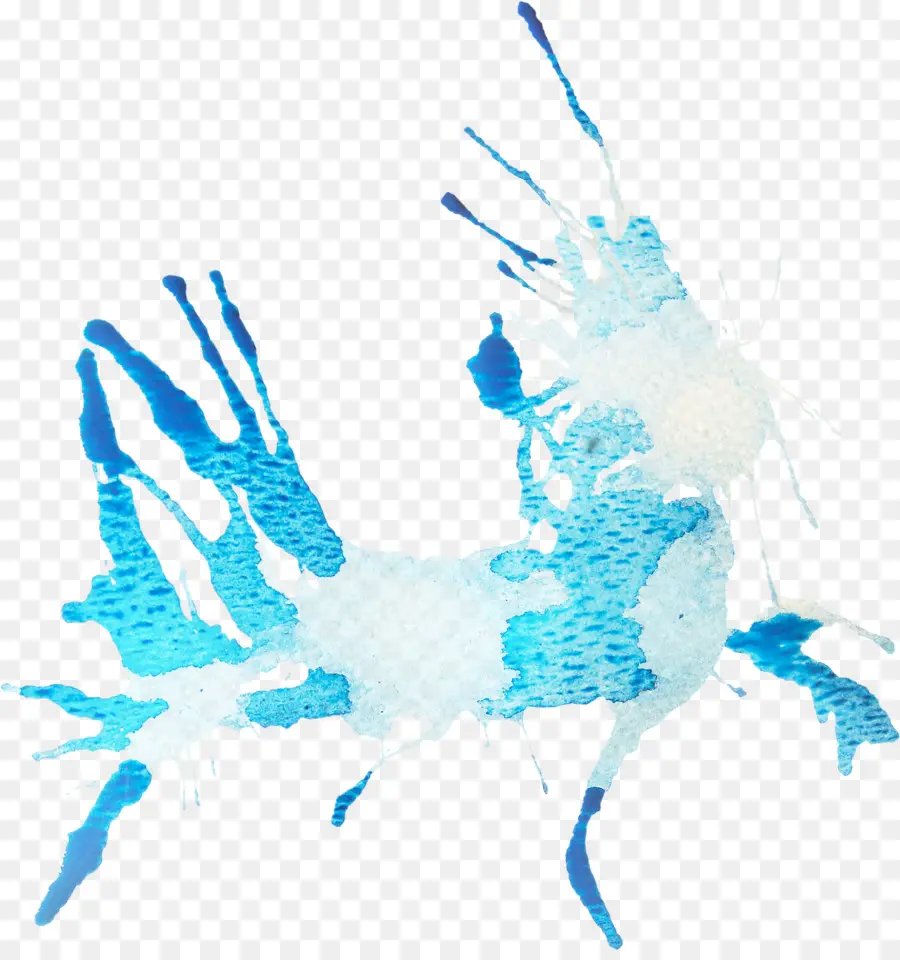 Respingo De Tinta Azul，Tinta PNG