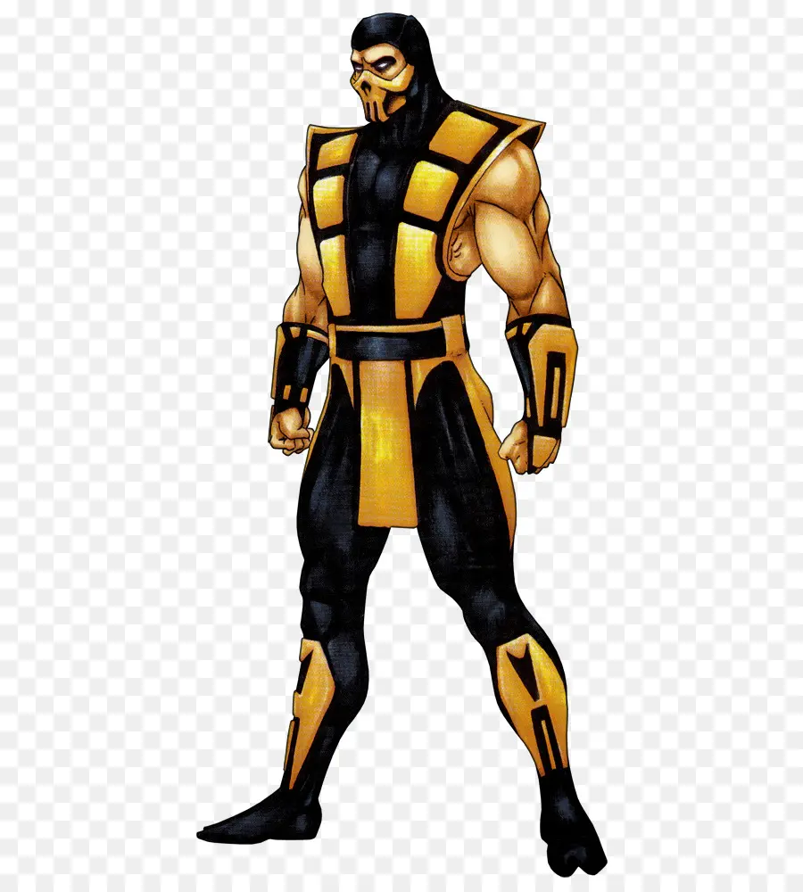 Personagem Amarelo E Preto，Muscular PNG