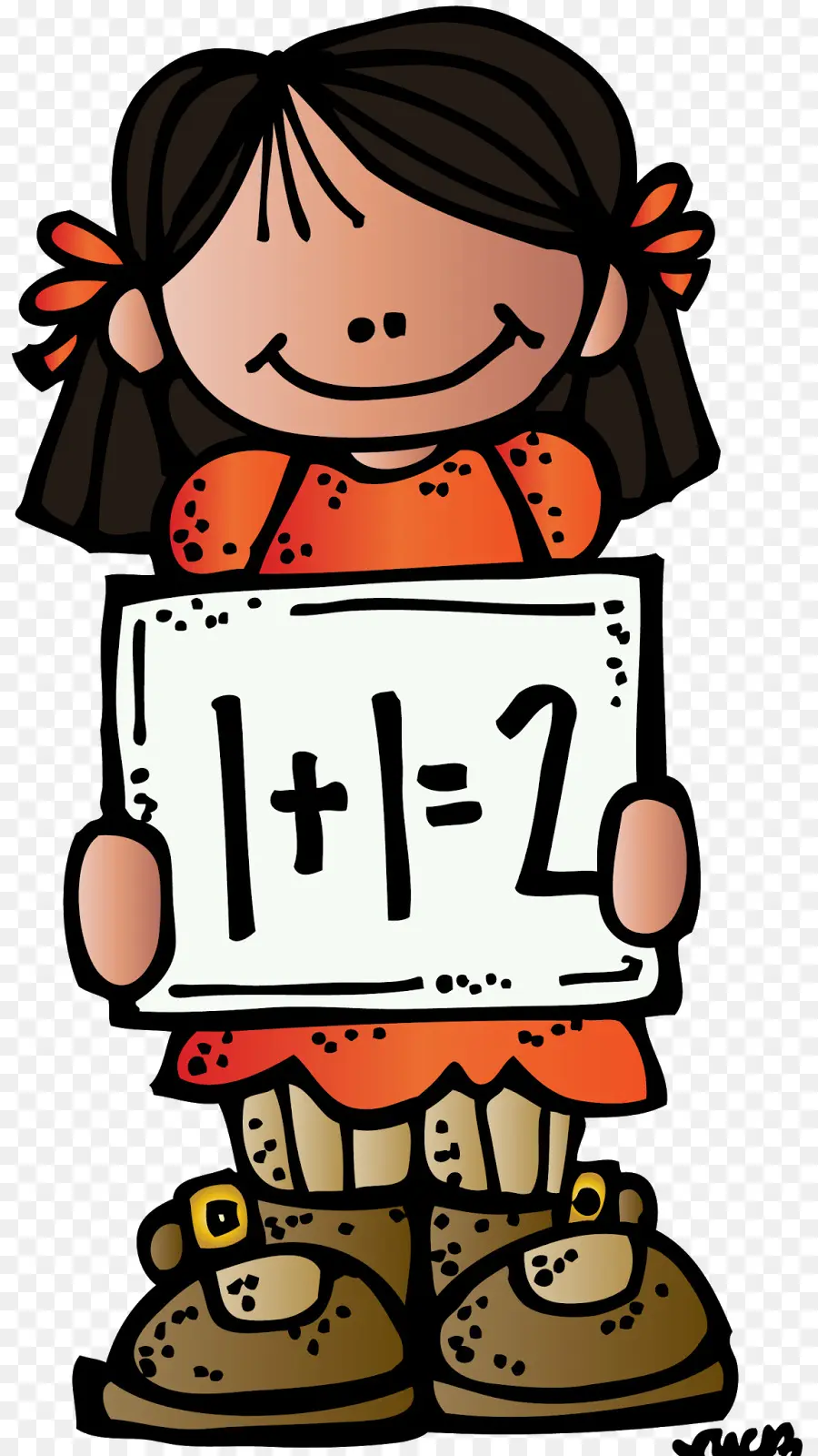 Menina Segurando Uma Placa De Matemática，Garota PNG