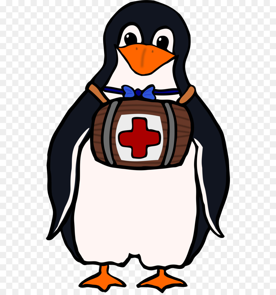 Pinguim Com Barril Médico，Desenho Animado PNG