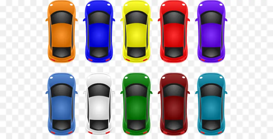 Carros Coloridos，Vista Superior PNG