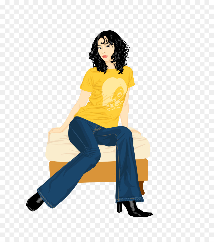 Mulher Sentada，Cama PNG