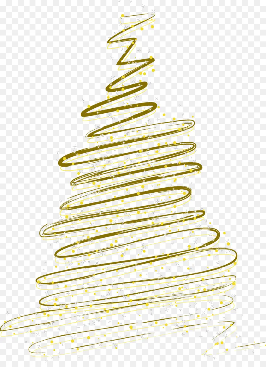 Árvore De Natal Em Espiral Dourada，Espiral PNG