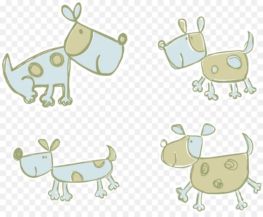 Quatro Cães De Desenho Animado，Desenho Animado PNG