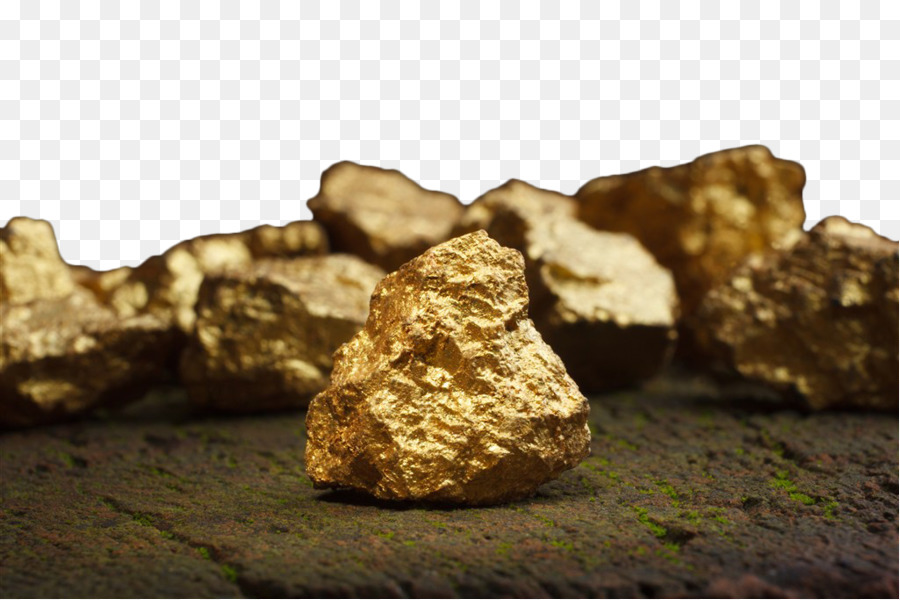 Pepita de ouro dos desenhos animados, mineração de minério ou