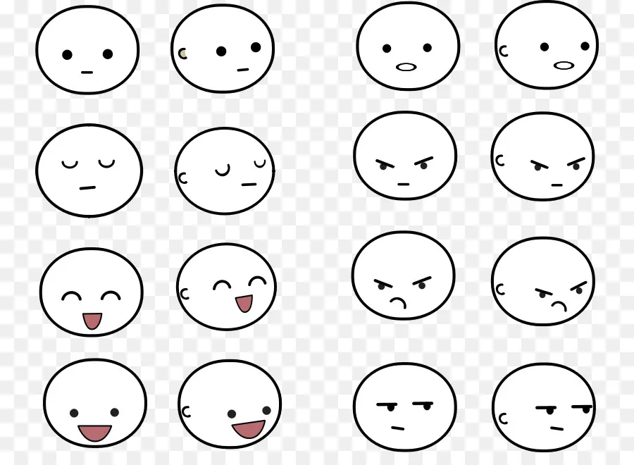 Emoticons，Rostos PNG