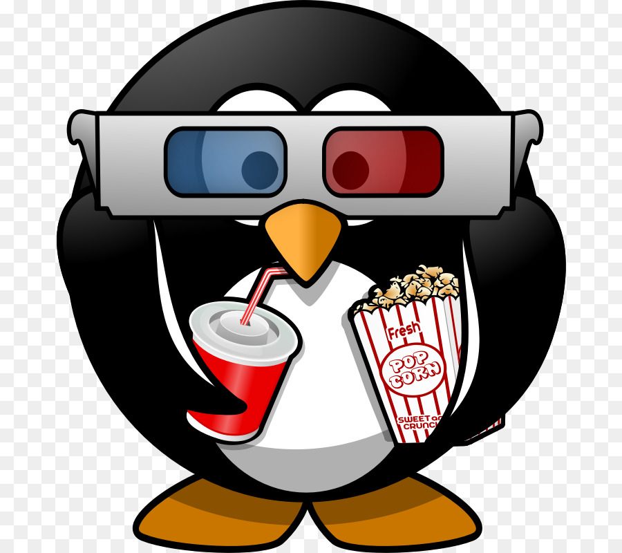 Pinguim Com óculos 3d，Filme PNG