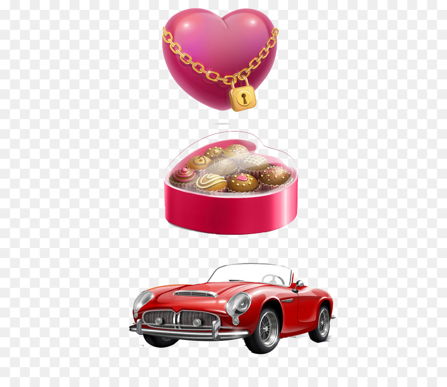 Coração Chocolates Carro，Amor PNG