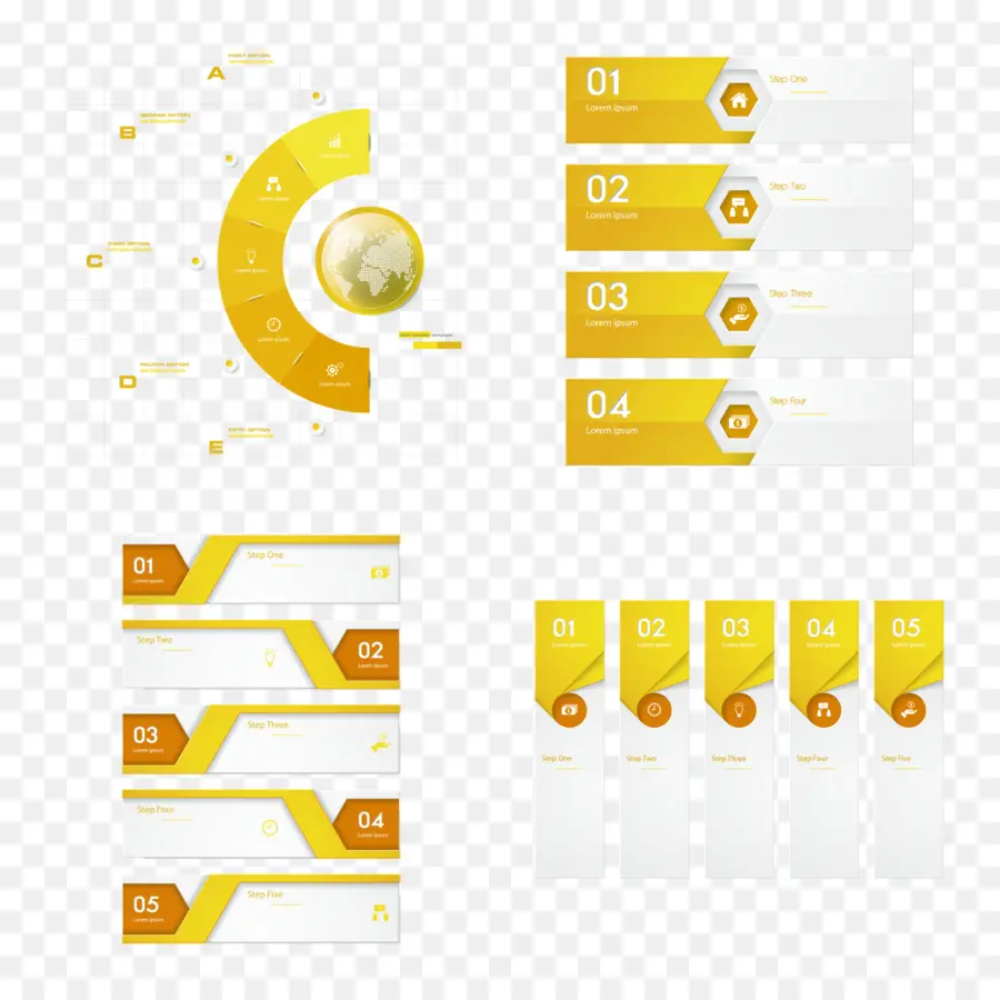 Elementos Infográficos Amarelos，Amarelo PNG