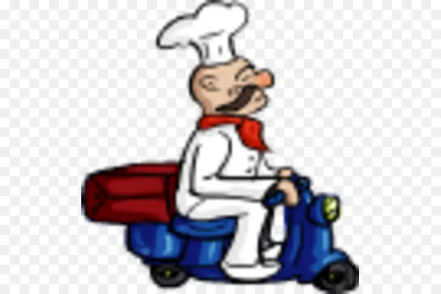 Chef Em Scooter，Entrega PNG