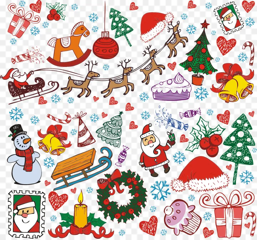 Doodles De Natal，Papai Noel PNG