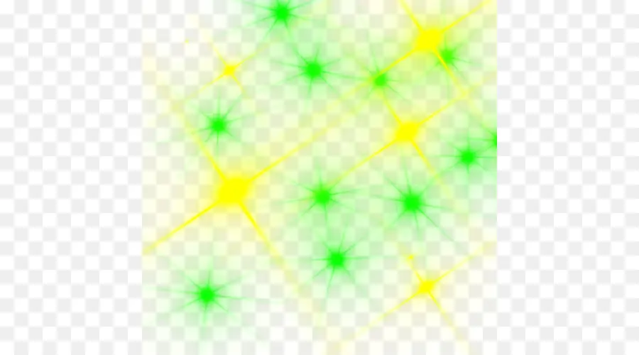 Estrelas Verdes E Amarelas，Brilho PNG