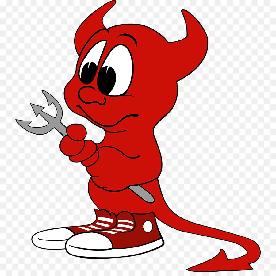 Diabo Vermelho Dos Desenhos Animados，Forcado PNG