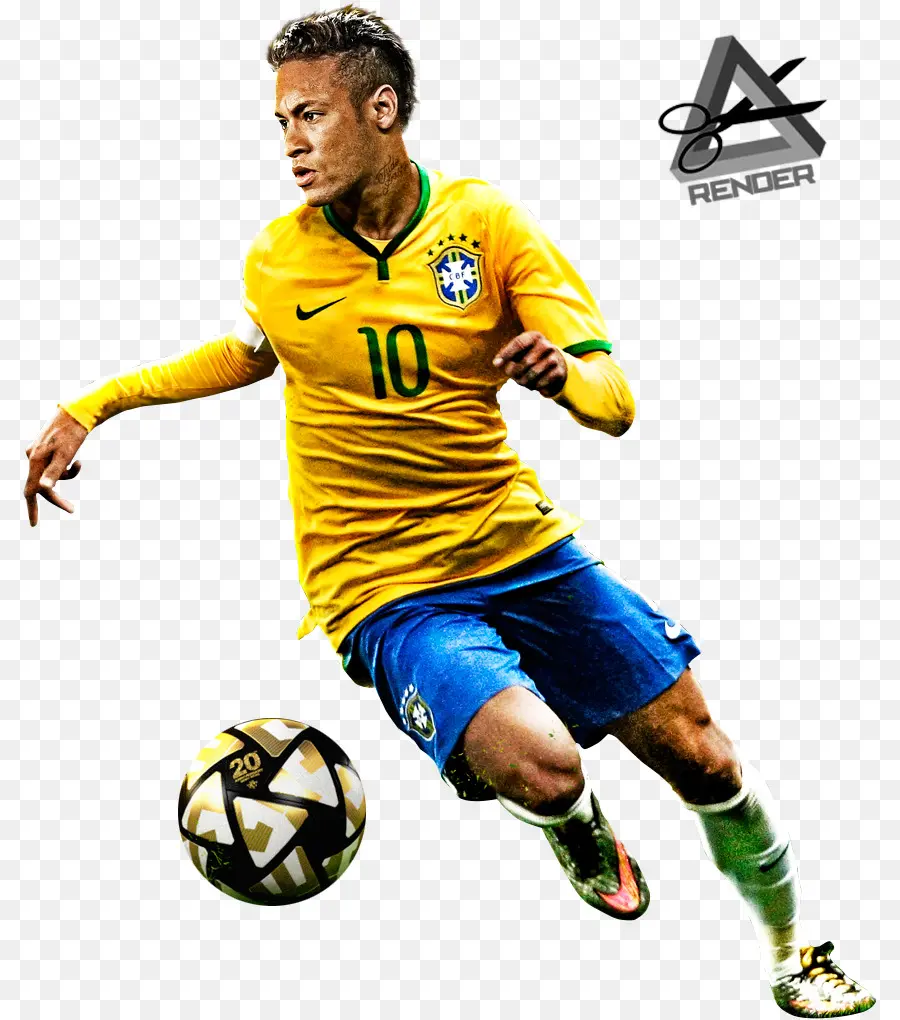 Jogador De Futebol Em Camisa Amarela，Futebol PNG