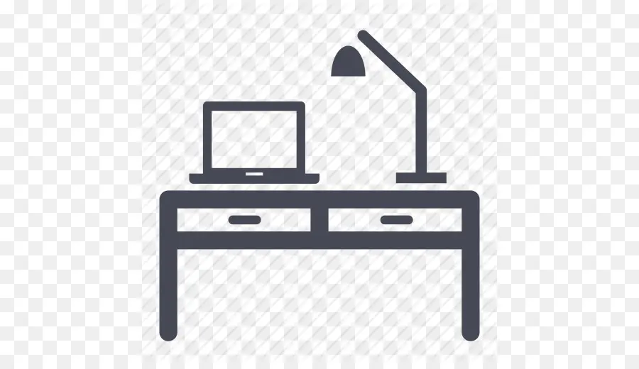 Mesa Com Laptop E Lâmpada，Escritório PNG