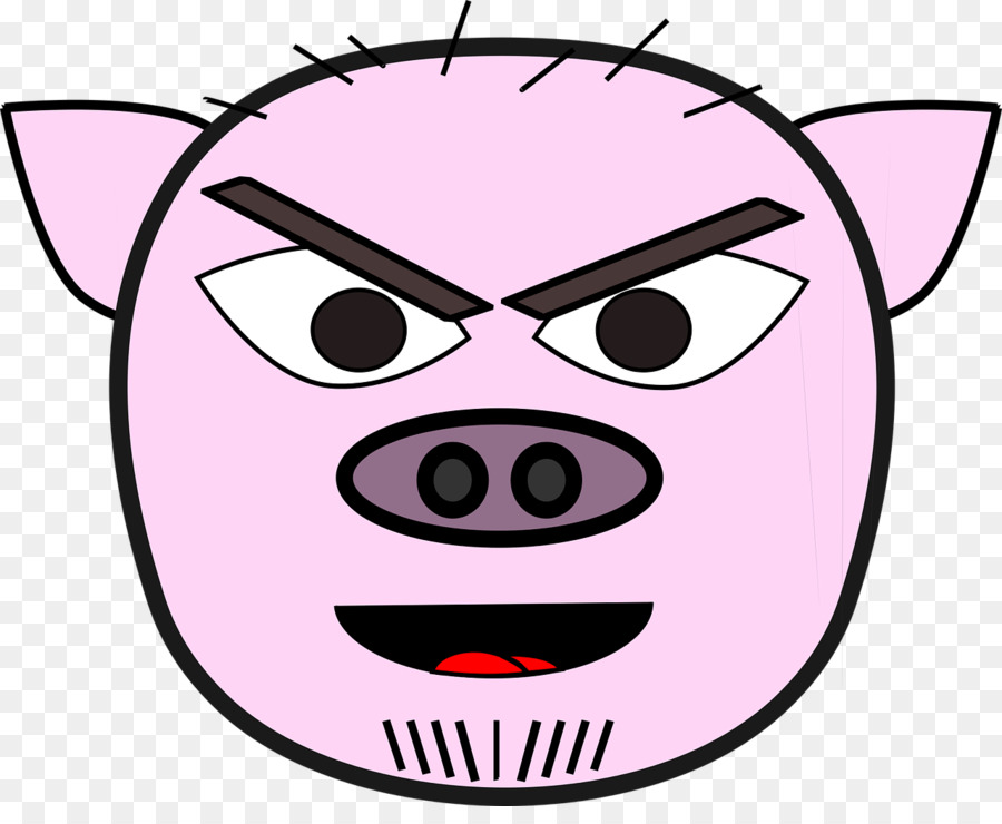 Porco Rosa Irritado，Desenho Animado PNG