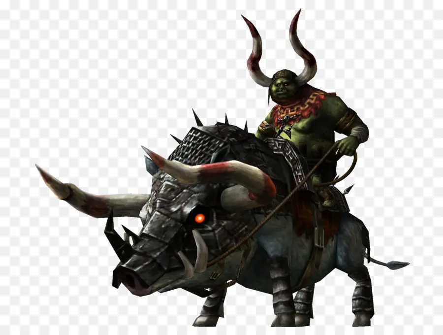 Orc Montando Javali，Guerreiro PNG