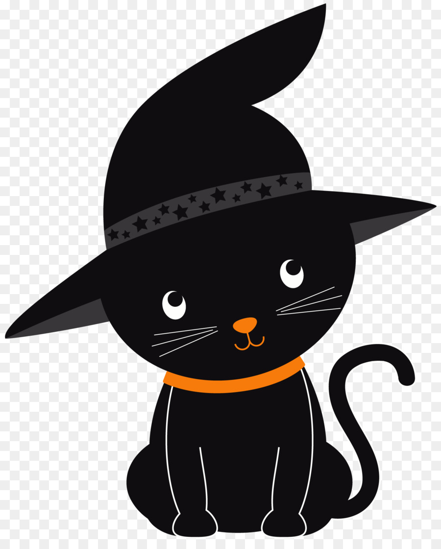 Bonito Caricatura Fresco Halloween Gato Preto Elemento PNG , Clipart De Gato,  Encantador, Desenho Animado Imagem PNG e PSD Para Download Gratuito