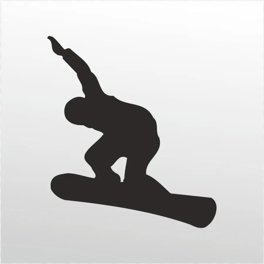 Silhueta De Snowboarder，Inverno PNG