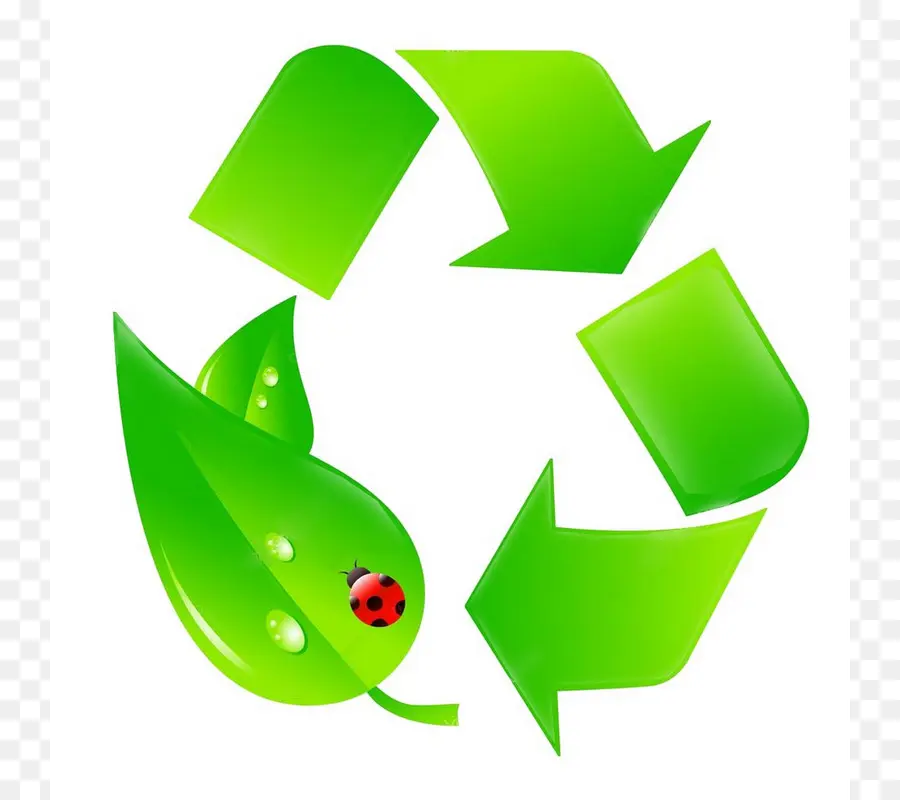 Símbolo De Reciclagem，Folha Verde PNG