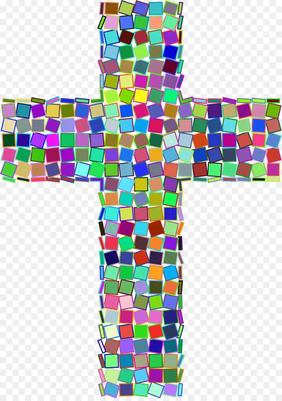 Cruz Em Mosaico，Colorido PNG