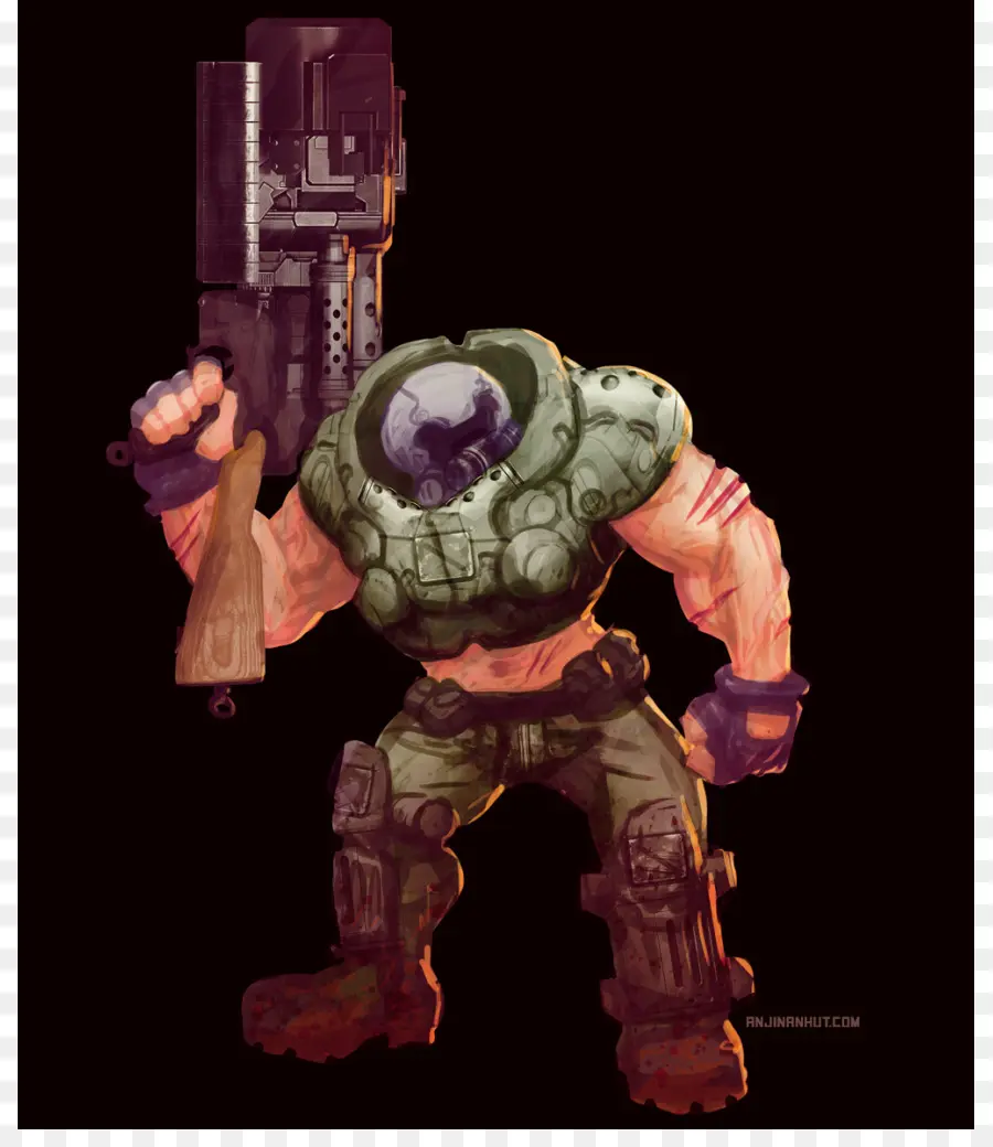 Personagem Doom Com Arma Grande，Videogame PNG