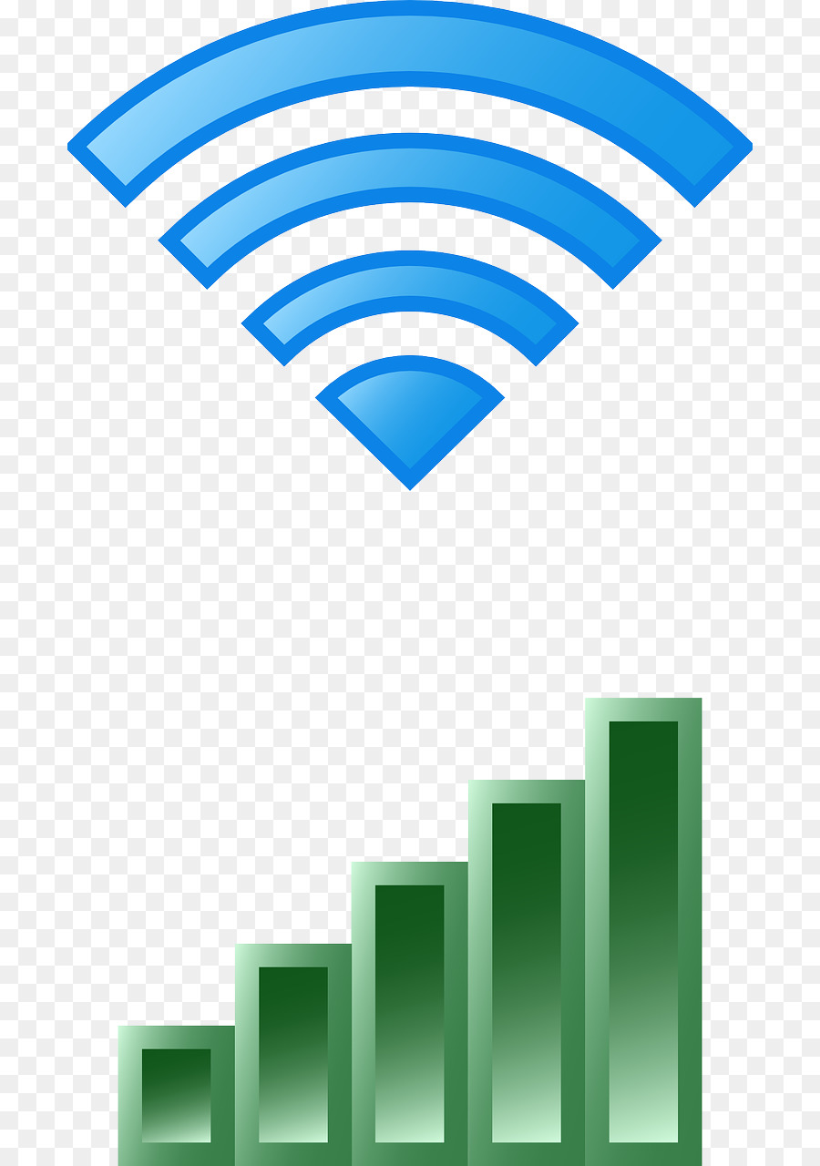 Wifi E Barras De Sinal，Azul PNG