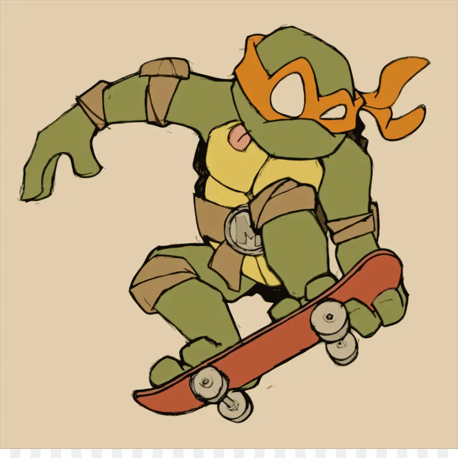 Tartaruga Ninja No Skate，Máscara Laranja PNG