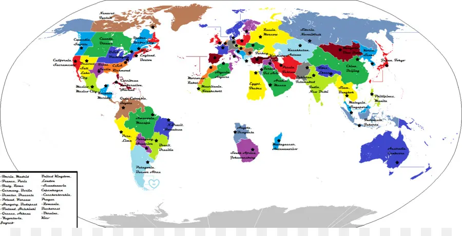 Mapa Mundial，Países PNG