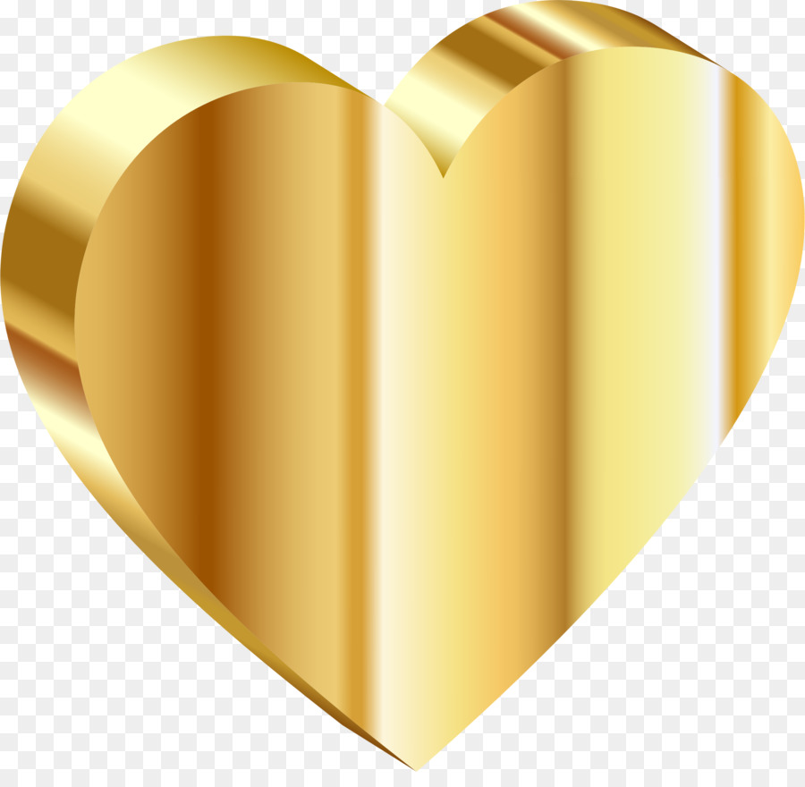 Ouro，Coração PNG