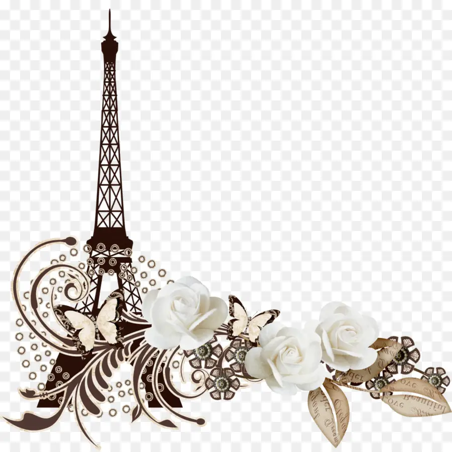 Torre Eiffel Com Flores，Paris PNG