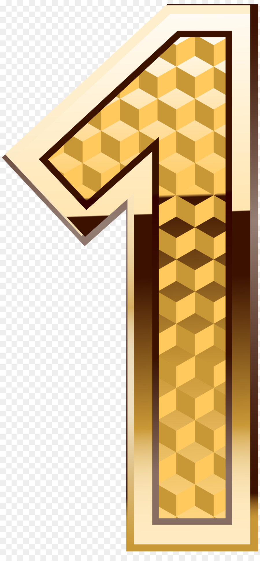 Número Um，Ouro PNG