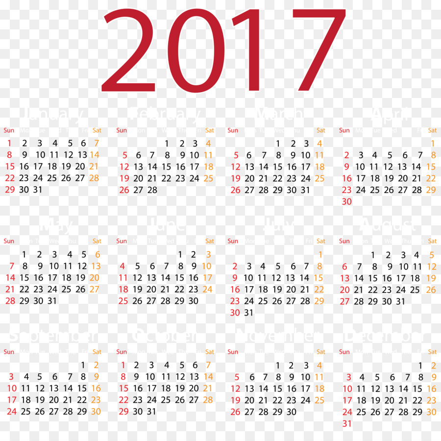 Calendário 2017，Meses PNG