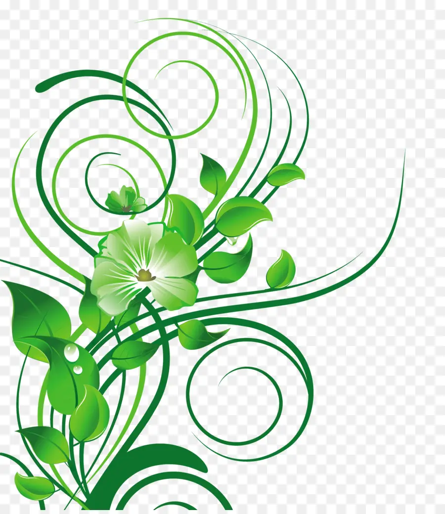 Flor，Verde PNG