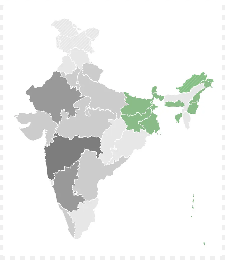 Mapa Dos Estados Da Índia，Regiões PNG