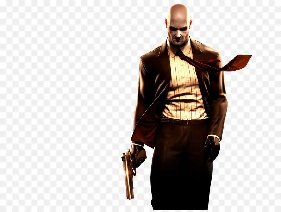 Homem Careca Com Arma，Terno PNG