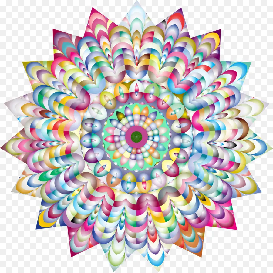 Mandala Colorida，Geométrico PNG