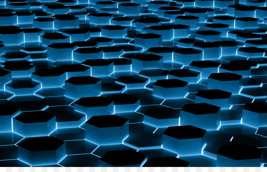 Grade Hexagonal，Azul PNG