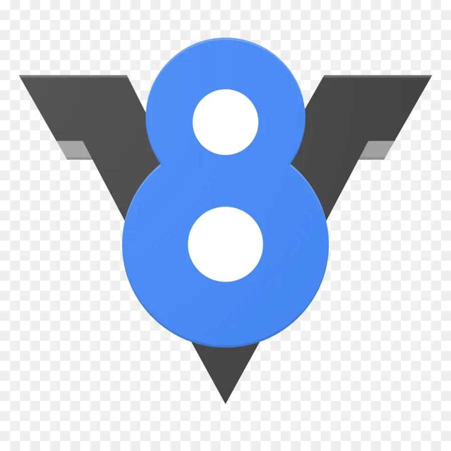 Logotipo V8，Azul PNG